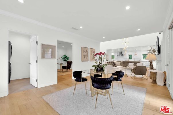 Dining room, Interior, Kitchen, Living room, Pendant Lights, Recessed Lighting, Wood Texture Flooring
