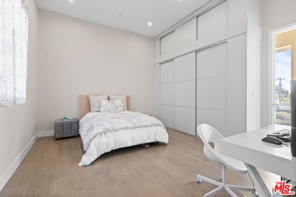 Bedroom, Home Office, Interior, Recessed Lighting, Wood Texture Flooring