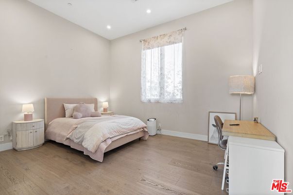Bedroom, Home Office, Interior, Recessed Lighting, Wood Texture Flooring