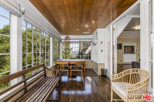 Dining room, Interior, Pendant Lights, Wooden Ceilings, Wood Texture Flooring