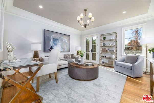 Chandelier, Home Office, Interior, Living room, Recessed Lighting, Wood Texture Flooring