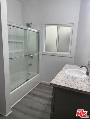 Bathroom, Glass Shower, Interior, Wood Texture Flooring