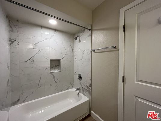 Bathroom, Glass Shower, Interior, Marble Walls, Recessed Lighting