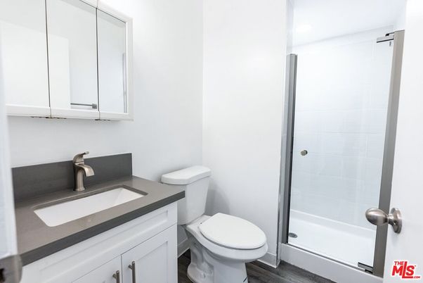 Bathroom, Glass Shower, Interior, Wood Texture Flooring
