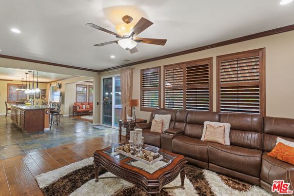 Interior, Kitchen, Living room, Pendant Lights, Recessed Lighting, Wood Texture Flooring