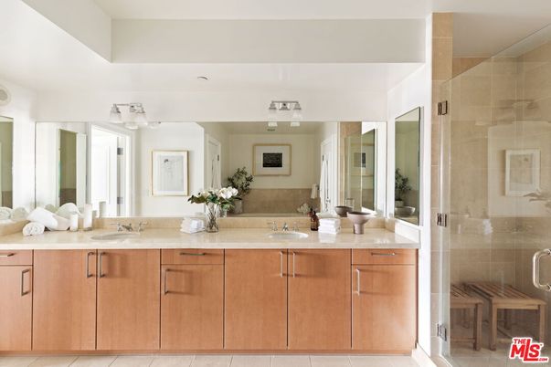 Bathroom, Dual Sink Vanities, Glass Shower, Interior