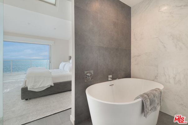 Bathroom, Bedroom, Free Standing Baths, Interior, Marble Walls, Recessed Lighting, Water