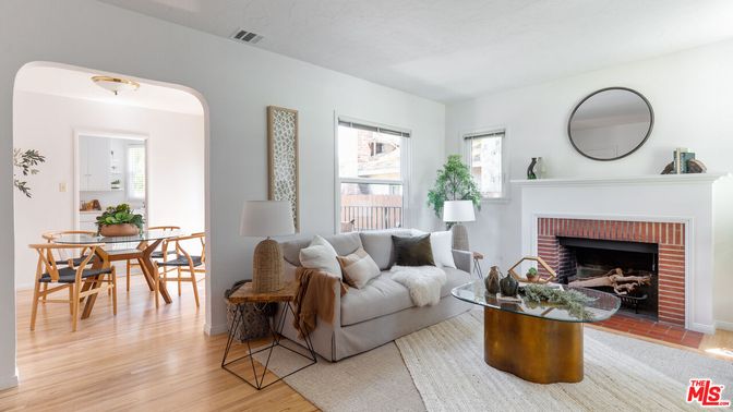 Dining room, Fireplace, Interior, Living room, Wood Texture Flooring