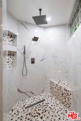Bathroom, Glass Shower, Interior, Marble Walls, Recessed Lighting