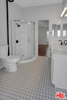 Bathroom, Glass Shower, Interior, Wood Texture Flooring