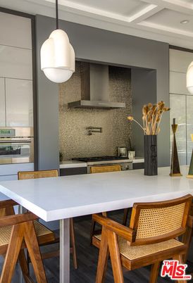 Dining room, Interior, Kitchen, Pendant Lights, Stainless Steel Appliances