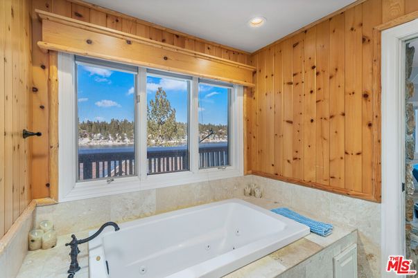 Bathroom, Interior, Recessed Lighting, Wooden Walls