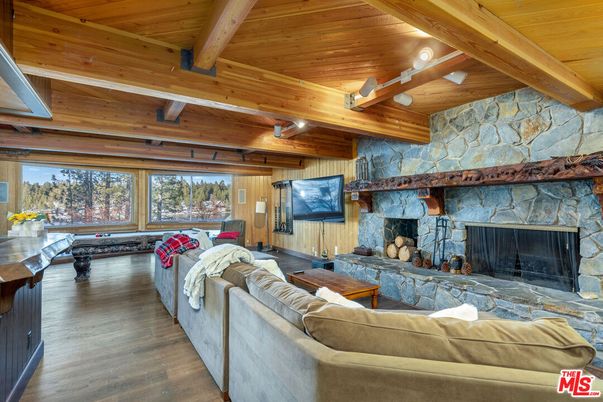 Fireplace, Interior, Living room, Stone Walls, Wooden Beams, Wooden Ceilings, Wood Texture Flooring, Wooden Walls