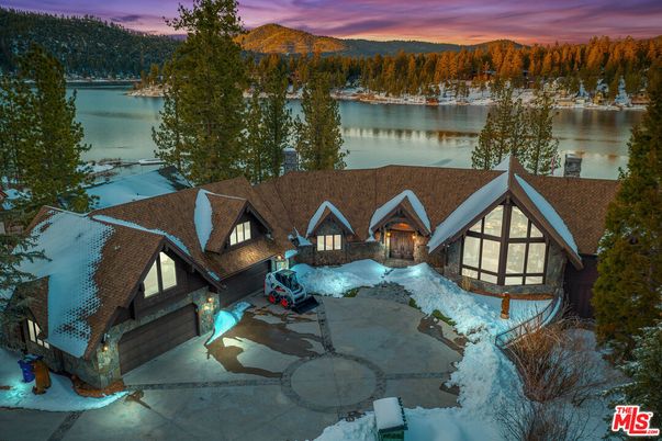 Exterior, Facade, Water, Log Home