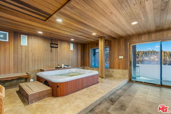 Hot Tub, Interior, Recessed Lighting, Wooden Ceilings, Wooden Walls