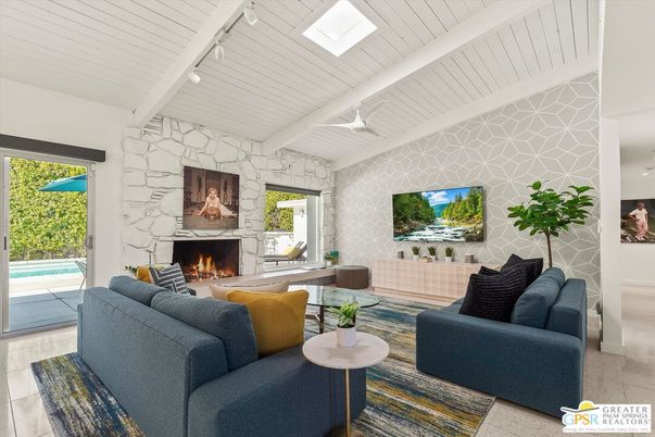 Fireplace, Interior, Living room, Stone Walls