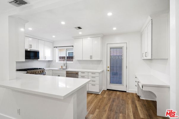 Interior, Kitchen, Recessed Lighting, Wood Texture Flooring