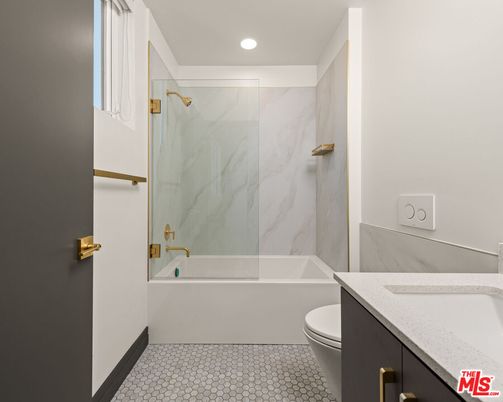 Bathroom, Glass Shower, Interior, Marble Walls, Recessed Lighting