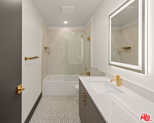 Bathroom, Glass Shower, Interior, Marble Walls, Recessed Lighting
