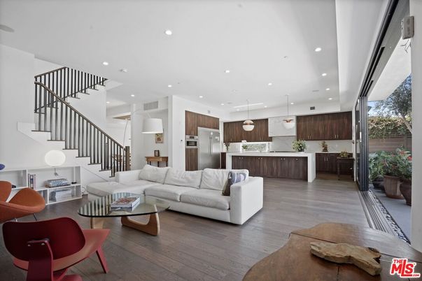 Interior, Kitchen, Living room, Pendant Lights, Recessed Lighting, Stainless Steel Appliances, Wood Texture Flooring