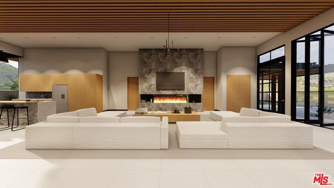 Fireplace, Interior, Living room, Pendant Lights, Recessed Lighting