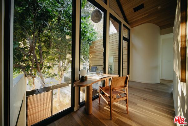 Home Office, Interior, Recessed Lighting, Wooden Ceilings, Wood Texture Flooring