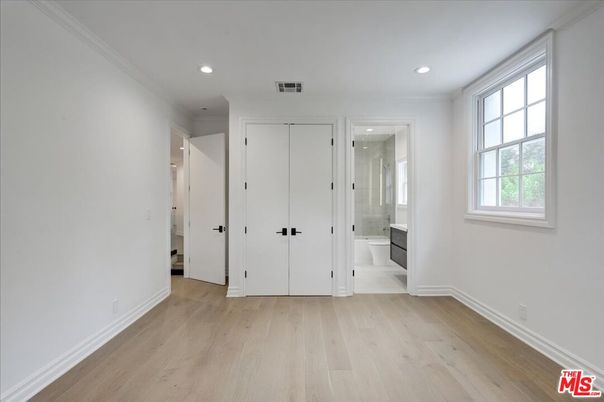 Bathroom, Empty room, Interior, Recessed Lighting, Wood Texture Flooring