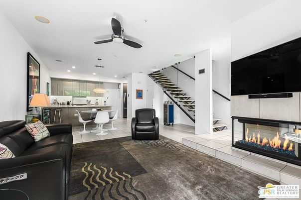 Dining room, Fireplace, Interior, Kitchen, Living room, Pendant Lights, Recessed Lighting