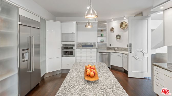 Interior, Kitchen, Pendant Lights, Stainless Steel Appliances, Wood Texture Flooring