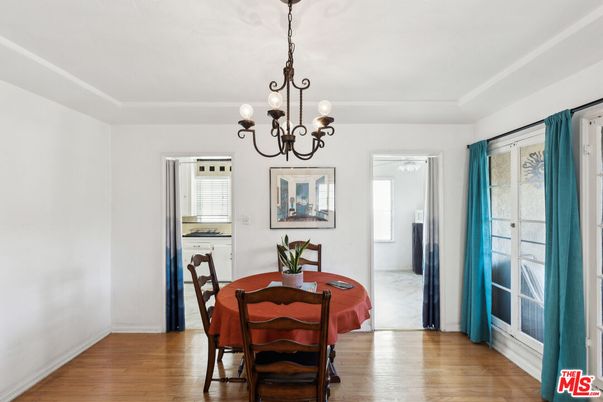 Chandelier, Dining room, Interior, Wood Texture Flooring