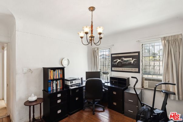 Chandelier, Home Office, Interior, Wood Texture Flooring