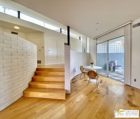 Dining room, Interior, Recessed Lighting, Stone Walls, Wood Texture Flooring
