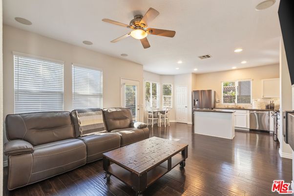 Interior, Kitchen, Living room, Recessed Lighting, Wood Texture Flooring
