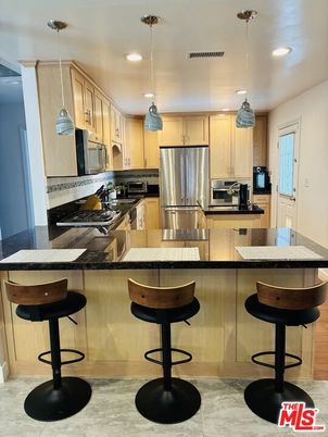 Interior, Kitchen, Pendant Lights, Recessed Lighting, Stainless Steel Appliances