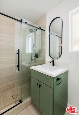 Bathroom, Glass Shower, Interior, Wood Texture Flooring