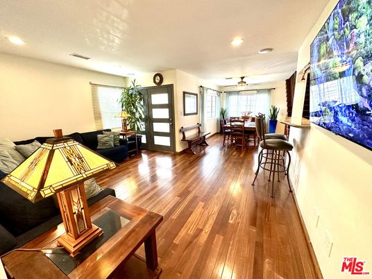 Dining room, Interior, Living room, Recessed Lighting, Wood Texture Flooring