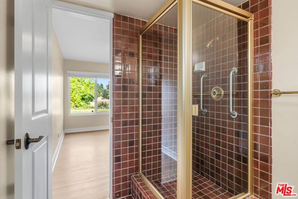 Bathroom, Glass Shower, Interior, Wood Texture Flooring