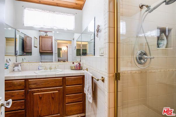 Bathroom, Glass Shower, Interior, Tile Countertops