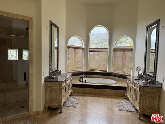 Bathroom, Dual Sink Vanities, Glass Shower, Interior