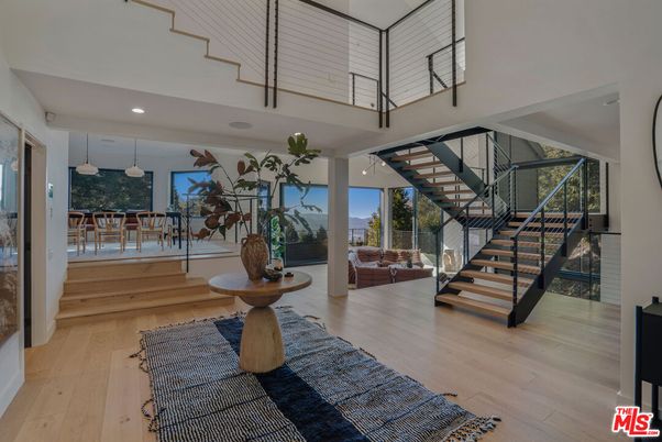 Dining room, Interior, Pendant Lights, Recessed Lighting, Wood Texture Flooring