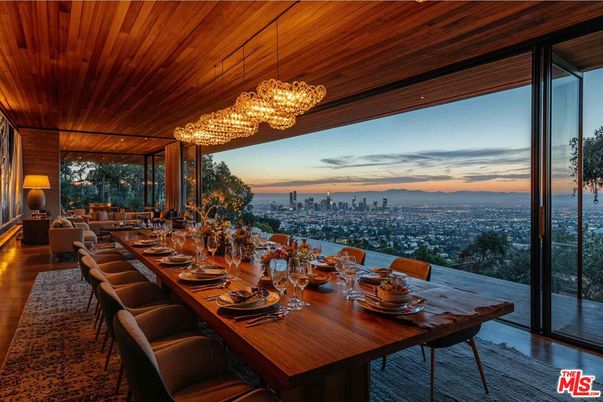 Chandelier, Dining room, Interior, Living room, Water, Wooden Ceilings, Wood Texture Flooring