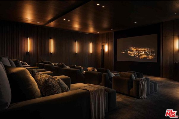 Home Theatre Room, Interior, Projection Screen, Recessed Lighting, Theatre Room, Wooden Ceilings