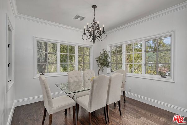 Chandelier, Dining room, Interior, Wood Texture Flooring