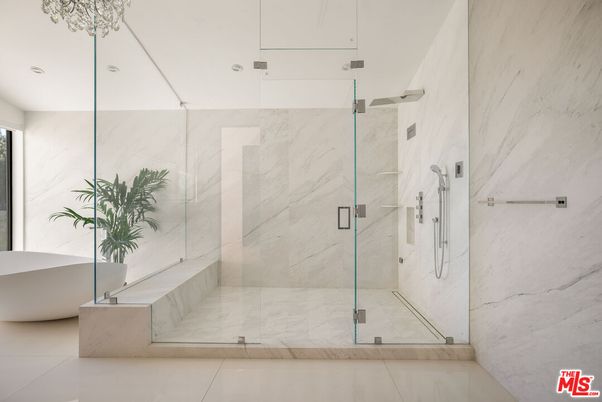 Bathroom, Glass Shower, Interior, Marble Walls