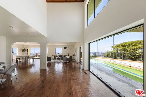 Dining room, Interior, Living room, Recessed Lighting, Wooden Ceilings, Wood Texture Flooring