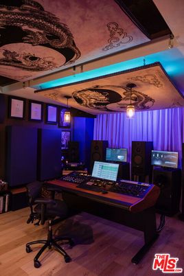 Home Office, Interior, Pendant Lights, Wood Texture Flooring