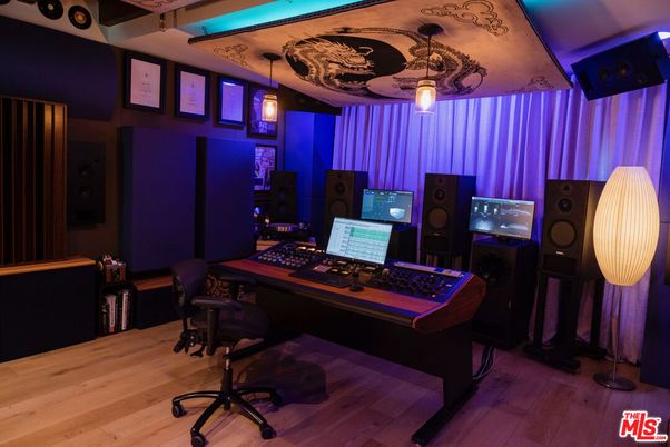 Home Office, Interior, Pendant Lights, Wood Texture Flooring