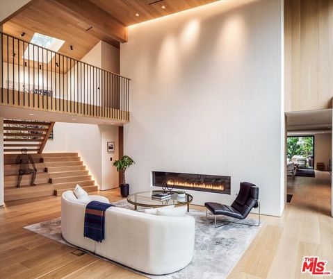 Fireplace, Interior, Living room, Recessed Lighting, Wooden Ceilings, Wood Texture Flooring