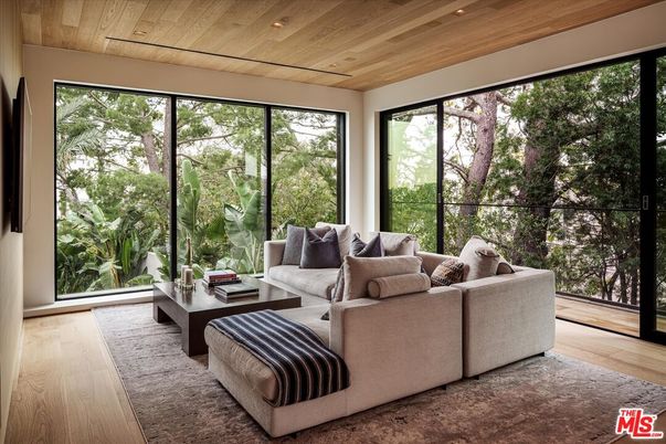Interior, Living room, Recessed Lighting, Wooden Ceilings, Wood Texture Flooring