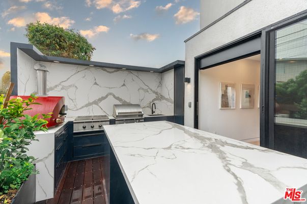 Interior, Kitchen, Marble Walls, Stainless Steel Appliances